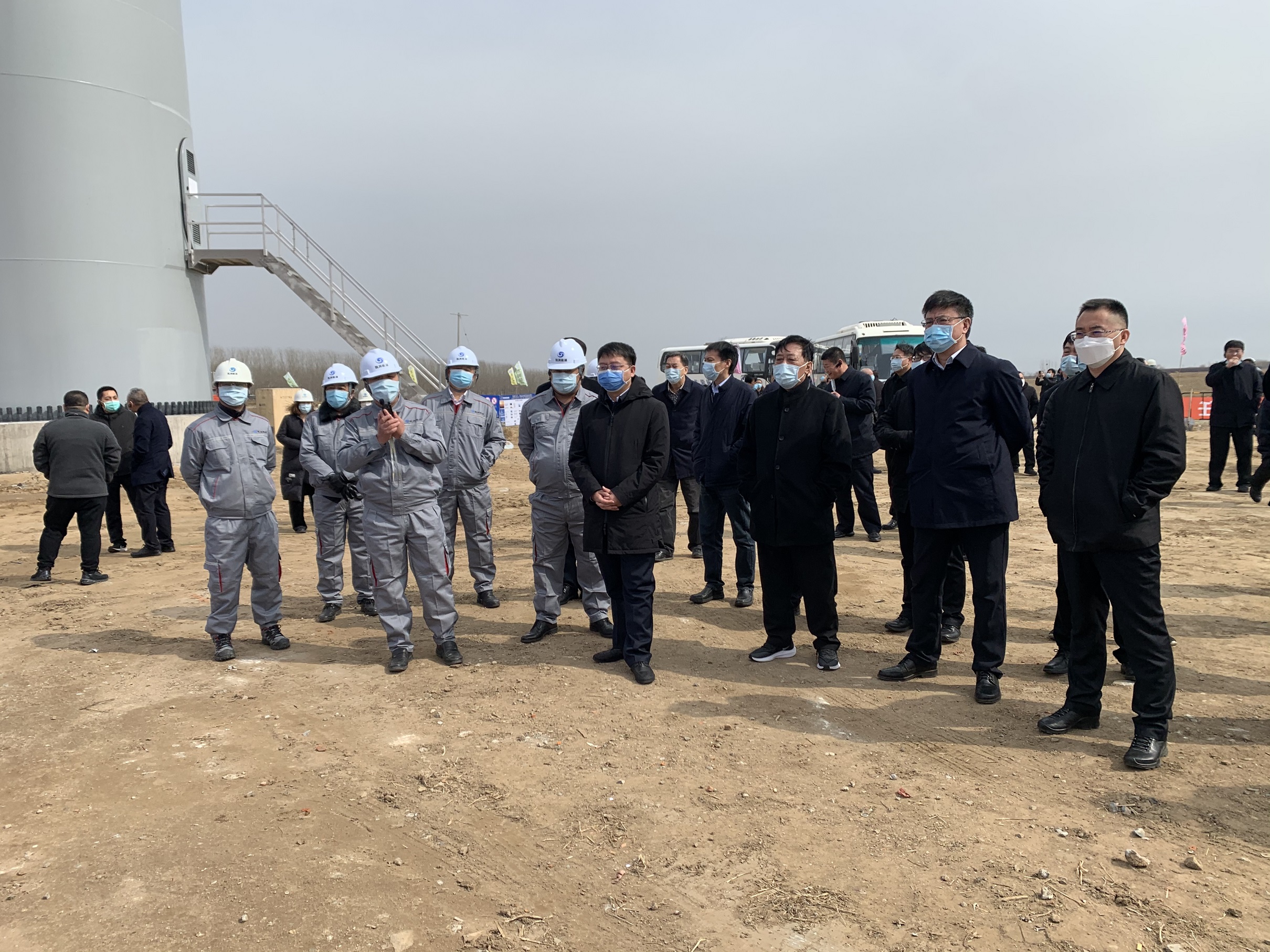昌黎县领导莅临山东xk体育昌黎滦河口风电项目参观指导